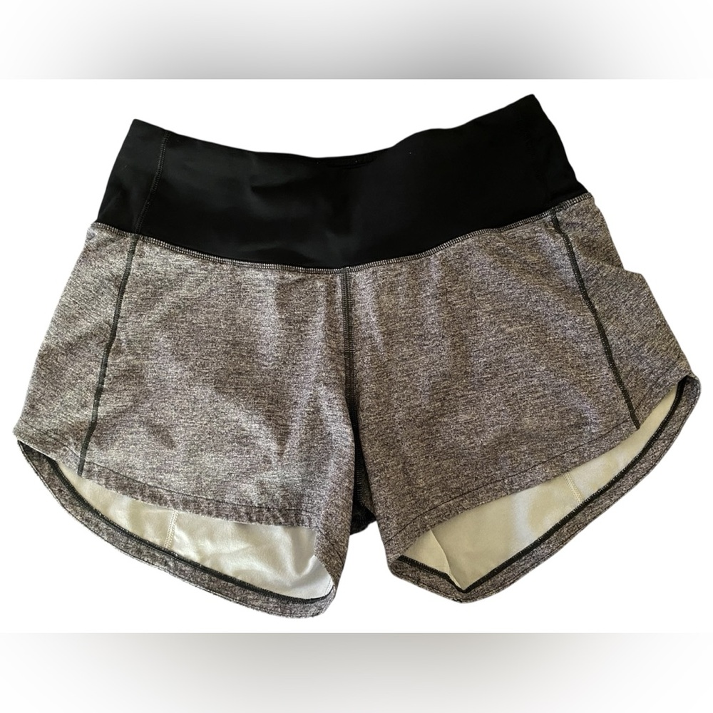 Lululemon Athletica Black and Gray Speed Up Shorts
